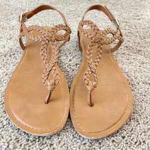 Universal Thread Jana Braided Cognac Flat Thong Sandal Women’s Size 9.5